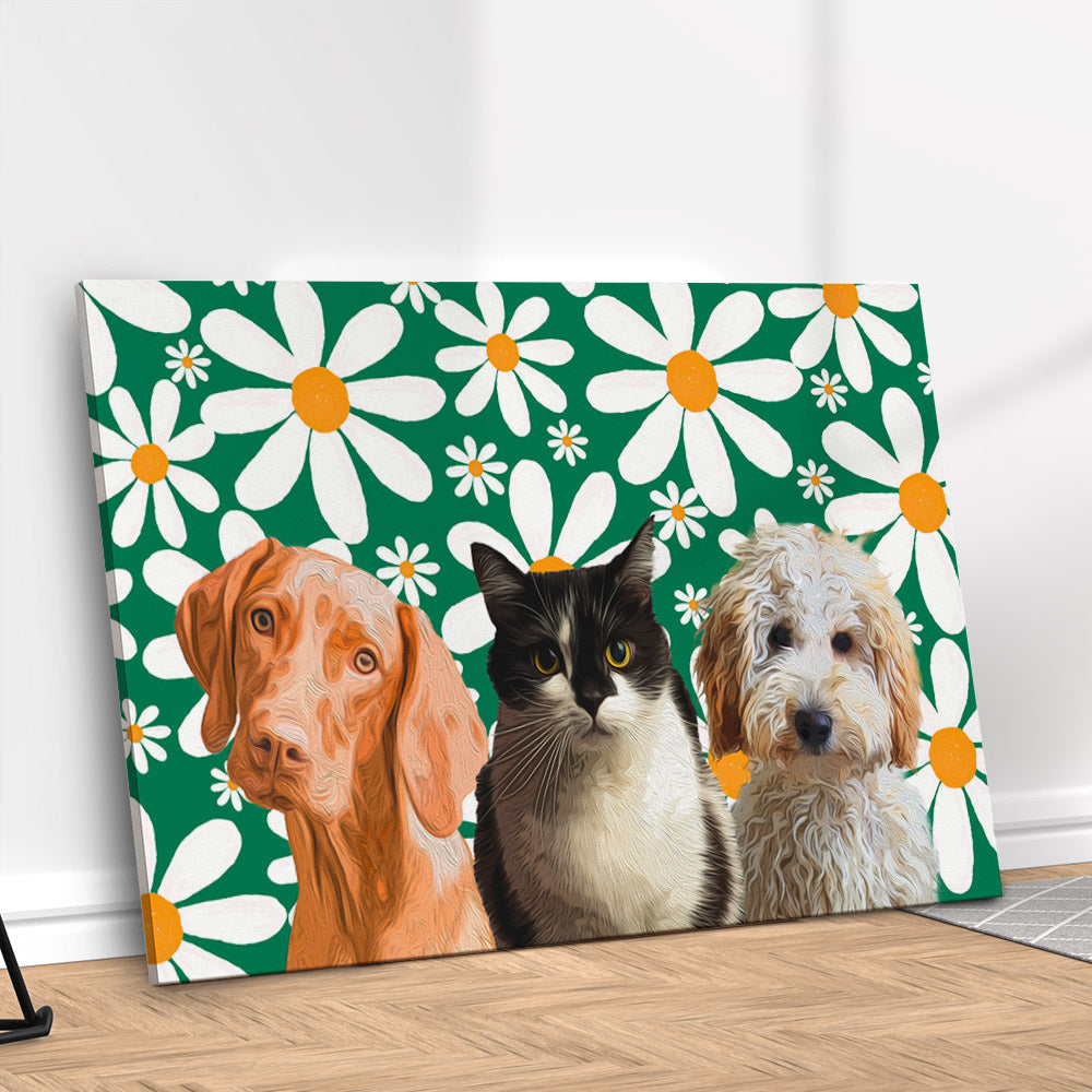 Quadro Margaridas Personalizado com seu Pet