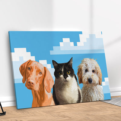 Quadro Nuvem 8 bit Personalizado com seu Pet