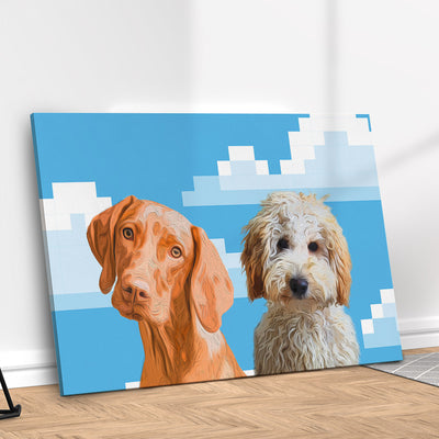 Quadro Nuvem 8 bit Personalizado com seu Pet