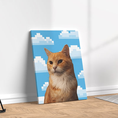 Quadro Nuvem 8 bit Personalizado com seu Pet