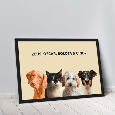 Quadro Minimalista 4 Pets