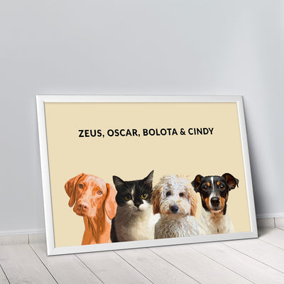 Quadro Minimalista 4 Pets