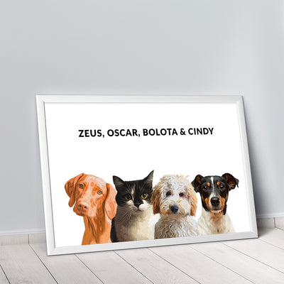 Quadro Minimalista 4 Pets