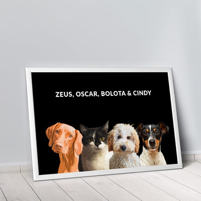 Quadro Minimalista 4 Pets