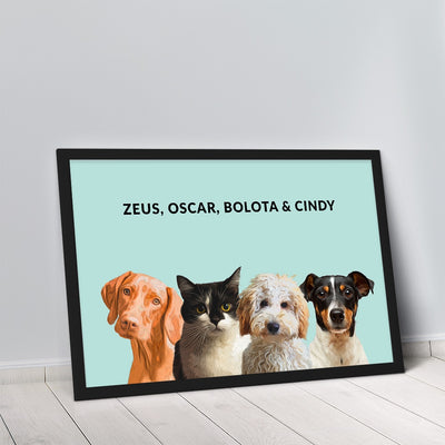 Quadro Minimalista 4 Pets