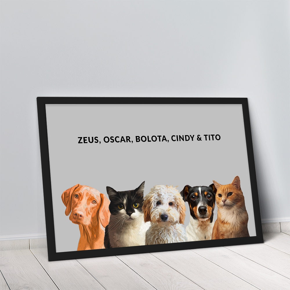 Quadro Minimalista 5 Pets