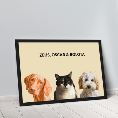 Quadro Minimalista 3 Pets