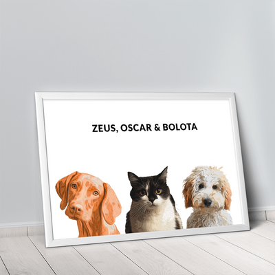 Quadro Minimalista 3 Pets