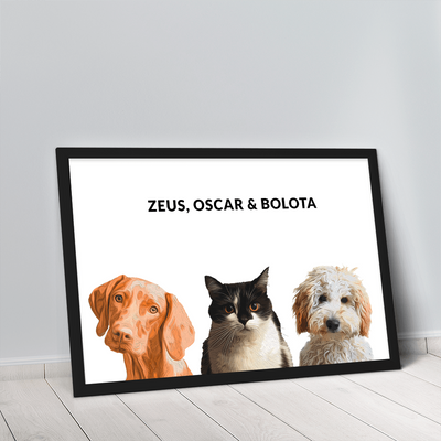 Quadro Minimalista 3 Pets