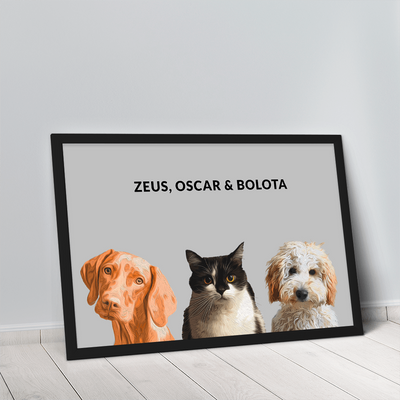 Quadro Minimalista 3 Pets