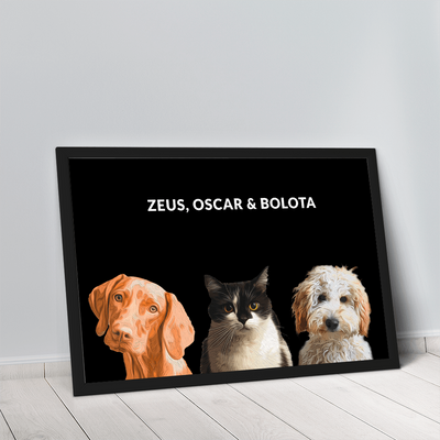 Quadro Minimalista 3 Pets