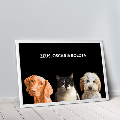 Quadro Minimalista 3 Pets